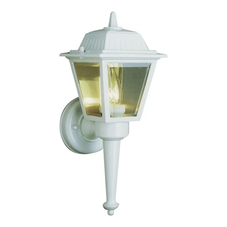 One Light White Clear Beveled Glass Wall Lantern